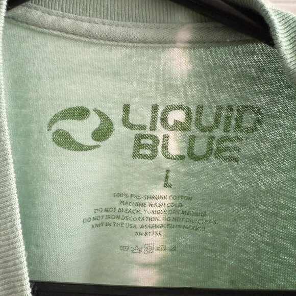 Rare Liquid Blue LA Dodgers 2 Tone Split Tie Dye T Shirt SZ L - Picture 3 of 3